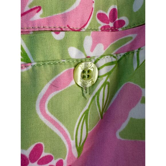 Lilly Pulitzer Mini Skirt Womens 8 Green Pink Elephants Flowers Vacation Summer - Picture 3 of 7
